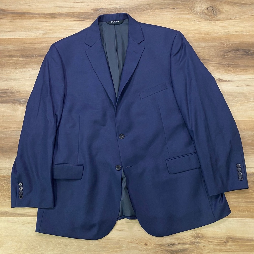 Jos. A. Bank Blazer 48R Traveler Wool Tailored Fit Navy Blue Sport Coat